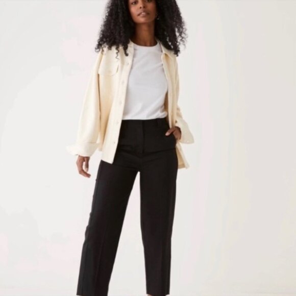 Frank & Oak Sz 14 Alice Black Straight Leg Ankle Lenght Pants - Picture 1 of 12